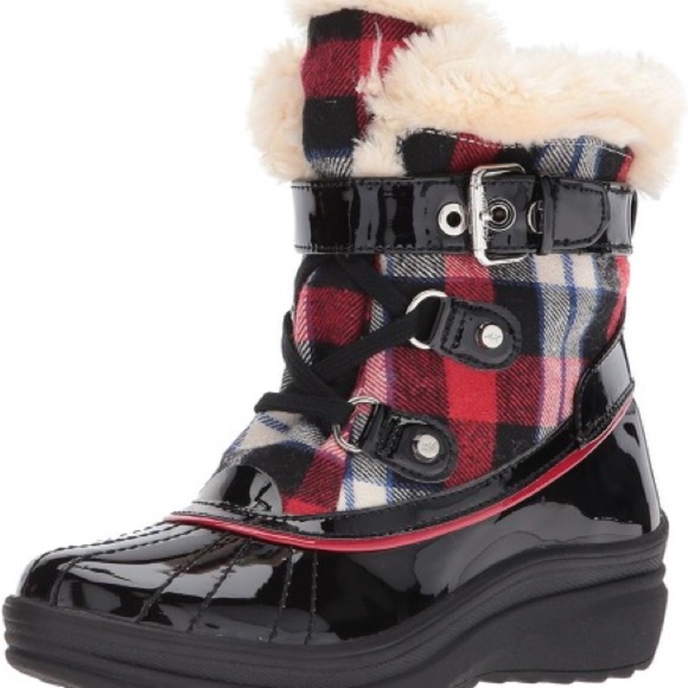 Anne Klein AK Sport Women's Snow Shoe, Boot, red/Multi Fabric, Size 10